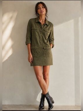 Roots dark army  green cargo dress size small